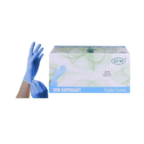 Перчатки нитрил. неопудр. SFM Super SOFT 3 гр. S, голубые 100 пар(200 шт)