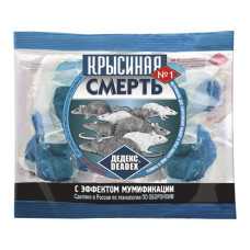 Крысиная смерть №1 средство для уничтожения крыс и мышей, 100 г/уп.100 шт РОССИЯ