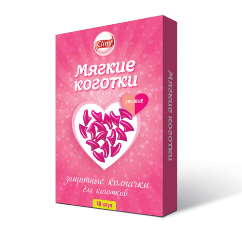 КЛИНИ Мягкие коготки розовые 40шт