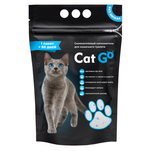 Наполнитель д/кош.туалета Cat Go Силикагель 3,5 кг 8л