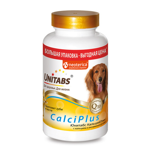 ЮНИТАБС CalciPlus c Q10 КальцийПлюс для собак 200 таб U2042