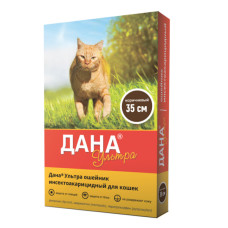 ДАНА УЛЬТРА ошейник д/кошек 35см коричневый