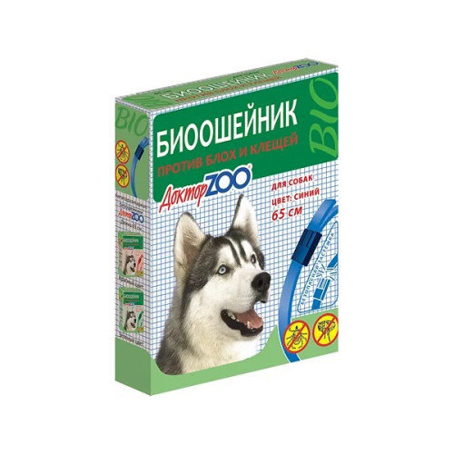Ошейник БИО Доктор Зоо от блох д/собак 65см, синий