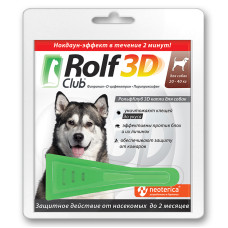 РОЛЬФ КЛУБ 3D Капли от клещей и блох для собак 20-40кг