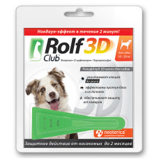 РОЛЬФ КЛУБ 3D Капли от клещей и блох для собак10-20кг