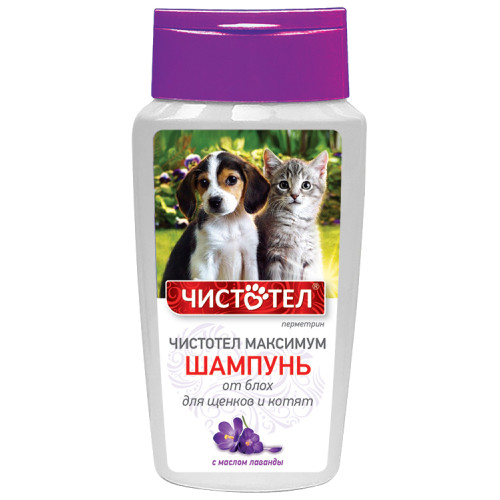 ЧИСТОТЕЛ Максимум Шaмпунь от блох для щенков и котят 180мл