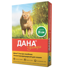 ДАНА УЛЬТРА ошейник д/кошек 35см зеленый