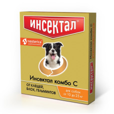 ИНСЕКТАЛ Комбо капли от клещей, блох и гельминтов, для собак, 10-25 кг 2,5мл