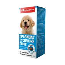 ПРАЗИЦИД ПЛЮС суспензия антигельминтнaя д/щенков средних и крупных пород, фл.9мл