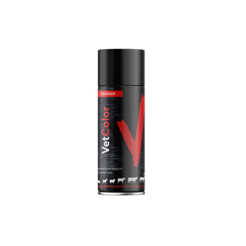 Аэрозольная краска для животных VetColor, цвет красный, 520мл