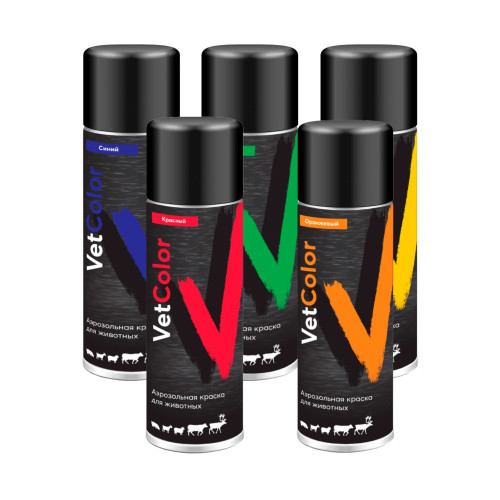 Аэрозольная краска для животных VetColor, цвет красный, 520мл