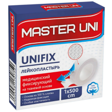 Лейкопластырь Master Uni №1, тканевая основа, катушка, 1х500 см