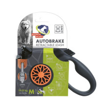 M-PETS Поводок-рулетка с автотормозом 5 м, до 25 кг, размер M, 16,5х12х6 см, цвет оранжевый