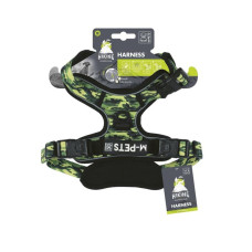 M-PETS Шлейка Hiking, размер M, длина шеи 35-60 см, длина груди 40-75 см, ширина 25 мм, цвет камуфляж