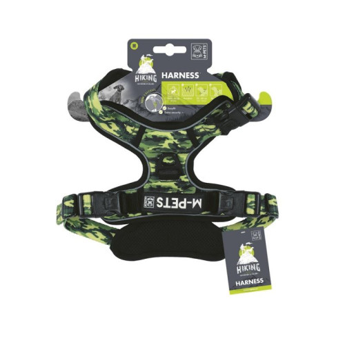 M-PETS Шлейка Hiking, размер M, длина шеи 35-60 см, длина груди 40-75 см, ширина 25 мм, цвет камуфляж