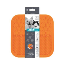 M-PETS Лизательный коврик для домашних животных, размер М, 21x21x1 см, цвет оранжевый