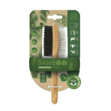 M-PETS Бамбуковая щетка-расческа двухсторонняя BAMBOO Double-Sided Pin Brush