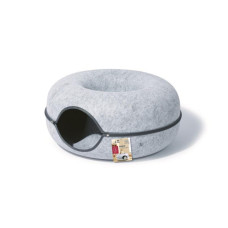 M-PETS Лежанка-тоннель Донат, размер M, 60x60x28 см, цвет серый