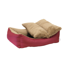 STORYTAILS Лежанка LOOIE прямоугольная с мехом, красная, S 60x50x19 см