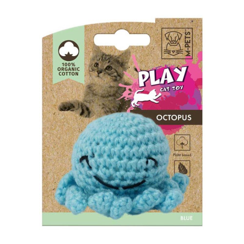 M-PETS Игрушка для кошек  PLAY Осьминог с кошачьей мятой, 7,5x7,5x5,5 см, цвет голубой