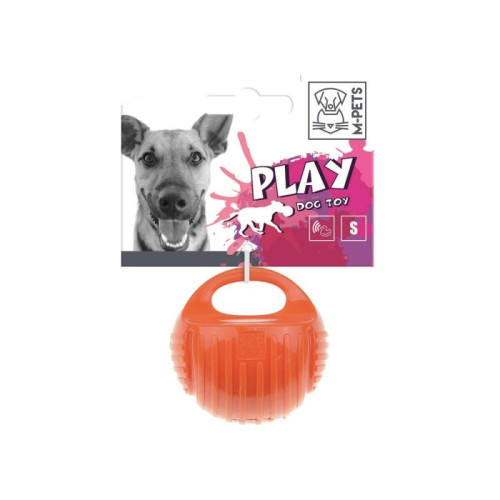 M-PETS Игрушка для собак мяч-гиря, цвет оранжевый, 7,7 см