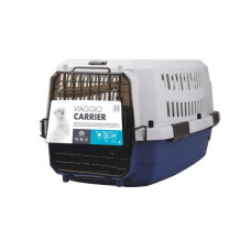M-PETS Контейнер-переноска для животных до 16 кг, цвет синий с серым, 68x47,6x42 см