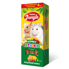 Палочки Happy Jungle для мелких грызунов медовый микс, 6 шт. 