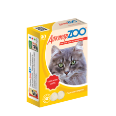 Доктор ZOO для кошек, со вкусом сыра и биотином, таблетки, № 90