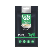 Лакомство для кошек Lucky bits крем-суп из филе кролика и курицы, 5х20 г