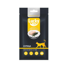 Лакомство для кошек Lucky bits нежное филе курицы, приготовленное на пару, 25 г