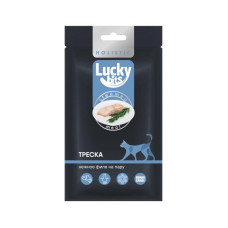 Лакомство для кошек Lucky bits нежное филе трески, приготовленное на пару, 25 г