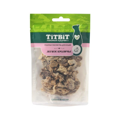 Легкое кроличье TitBit, сушеное лакомсто для кошек, 10 г