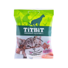Хрустящие подушечки TitBit для кошек с паштетом из лосося, 30 г