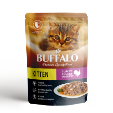 Mr.Buffalo Влажный корм пауч для котят, индейка на пару в соусе, 85 г