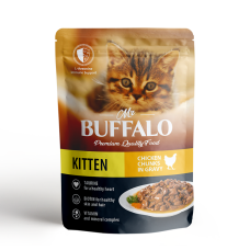 Mr.Buffalo Влажный корм пауч для котят, нежный цыпленок в соусе, 85 г