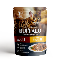 Mr.Buffalo Влажный корм пауч для кошек, цыпленок в соусе, 85 г