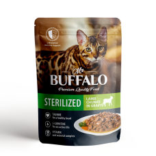 Mr.Buffalo Влажный корм пауч для стерилизованных кошек, ягненок в соусе, 85 г