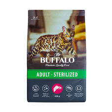 Mr.Buffalo Сухой корм для стерилизованных кошек, с лососем, 400 г