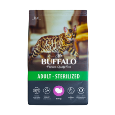 Mr.Buffalo Сухой корм для стерилизованных кошек, с индейкой, 400 г