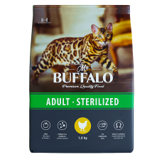 Mr.Buffalo Сухой корм для стерилизованных кошек, с курицей, 1,8 кг 