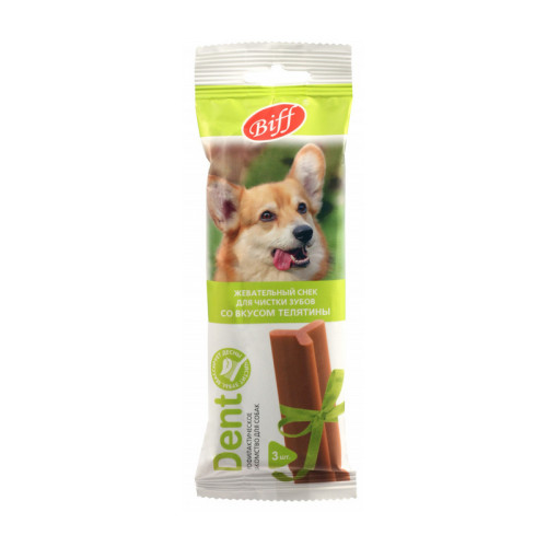 Жевательный снек TitBit Biff Dent со вкусом телятины для собак средних пород, 77 г