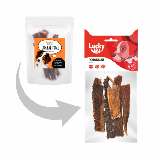 Лакомство для собак Lucky bits говяжий рубец, 40 г