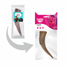 Лакомство для собак Lucky bits козий рог, размер М (25 см), 160 г