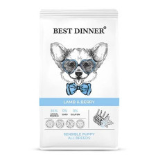 Бест Диннер Puppy Sensible сухой корм для щенков, ягненок и ягоды, 12 кг