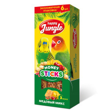 Палочки Happy Jungle для птиц медовый микс, 6 шт. 
