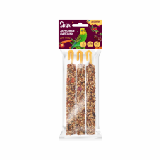 Зерновые палочки для птиц Snax ассорти (вишня, шиповник, овощи), 3 шт., 75 г