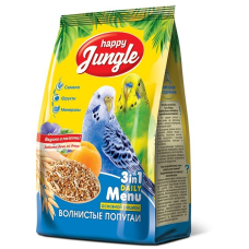 Корм Happy Jungle для волнистых попугаев, 500 г 