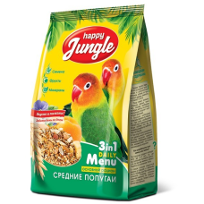 Корм Happy Jungle для средних попугаев, 500 г 