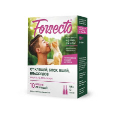 FORSECTO Капли инсектоакарицидные для кошек от 2 до 4 кг, 0,6 мл