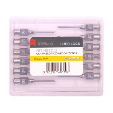 Игла многоразовая POLNET, 1,5х20 мм, Luer-Lock, 12 шт.